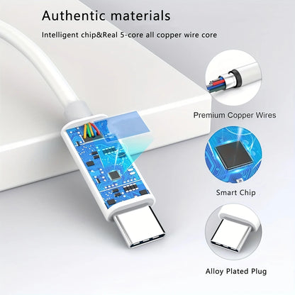 20W Foldable UK Plug Charger – Dual Type-C Cable