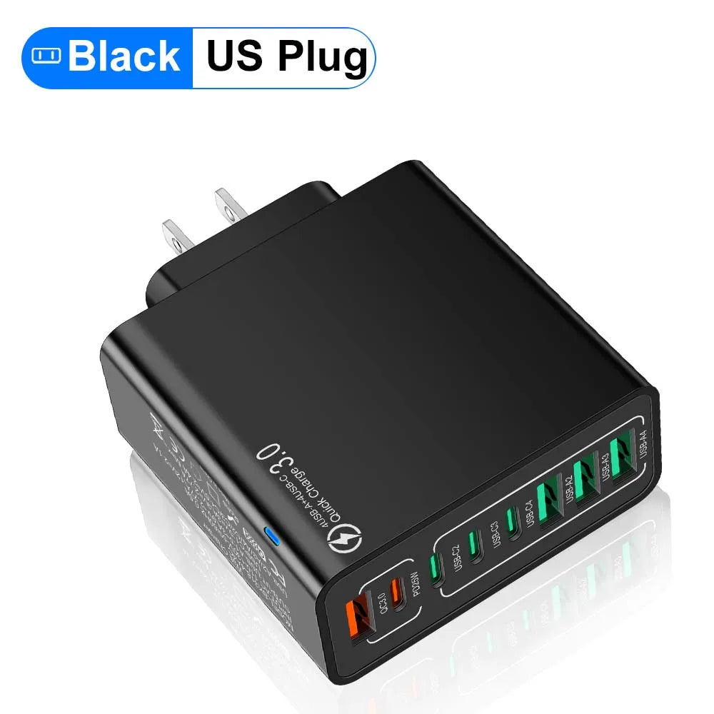 8 in 1 Waterproof Ports USB Fast Charger