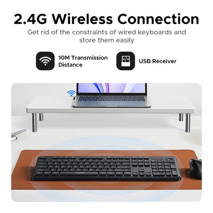 UGREEN 2.4G Wireless Keyboard – 104 Keys, Ultra-Slim, US Layout