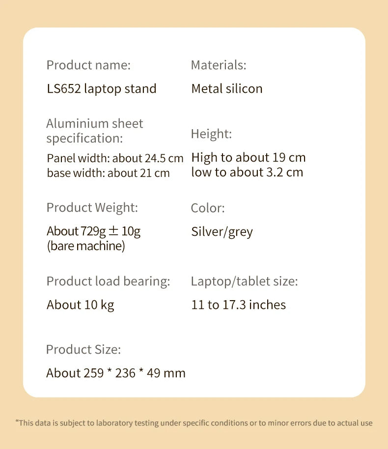 LS652 Aluminum Alloy Foldable Laptop & Tablet Stand