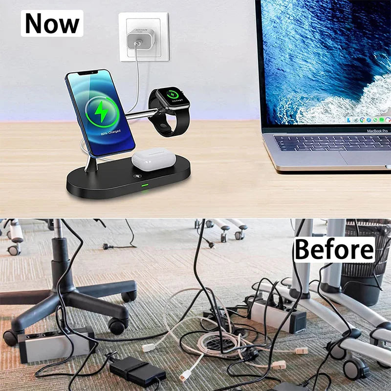 3‑in‑1 Magnetic Wireless Charger Stand – iPhone, Apple Watch & AirPods