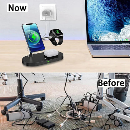 3‑in‑1 Magnetic Wireless Charger Stand – iPhone, Apple Watch & AirPods