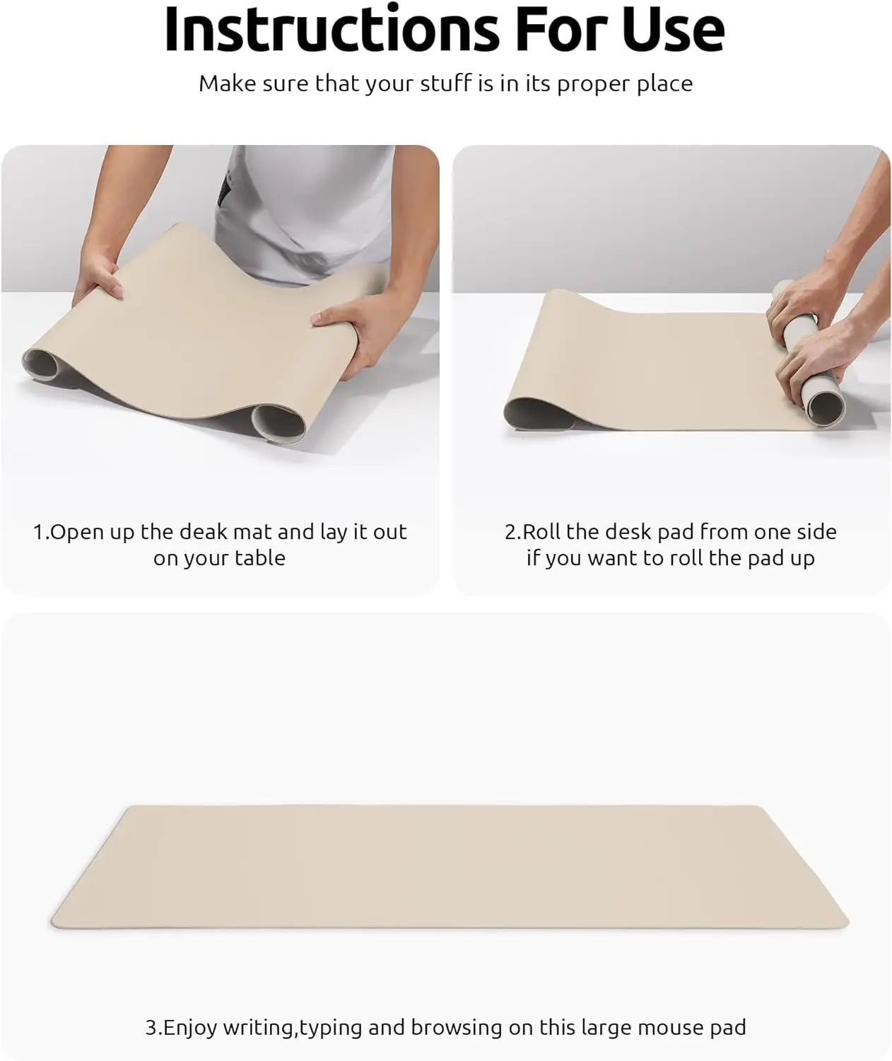 Large Leather Desk Pad – Non-Slip PU Office Mat for Laptop & Workspace
