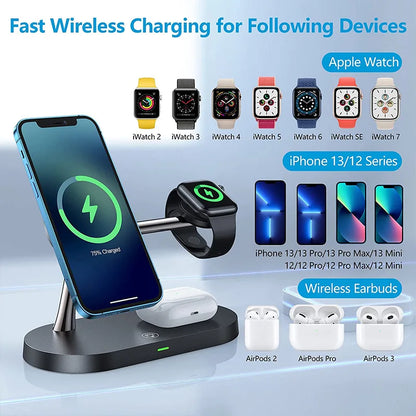 3‑in‑1 Magnetic Wireless Charger Stand – iPhone, Apple Watch & AirPods