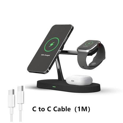 3‑in‑1 Magnetic Wireless Charger Stand – iPhone, Apple Watch & AirPods
