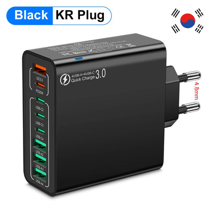 8 in 1 Waterproof Ports USB Fast Charger