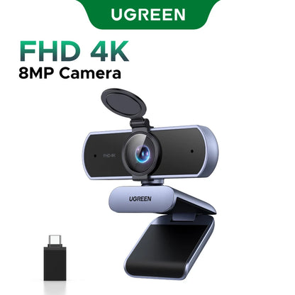 UGREEN 4K FHD Webcam – 8MP, Autofocus & Dual AI Mics