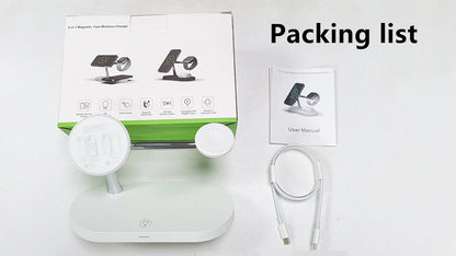 3‑in‑1 Magnetic Wireless Charger Stand – iPhone, Apple Watch & AirPods