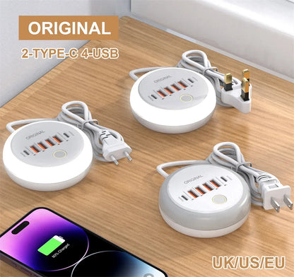50W Multi-Port USB-C Power Strip – Fast Charging for iPhone & Mobile Devices