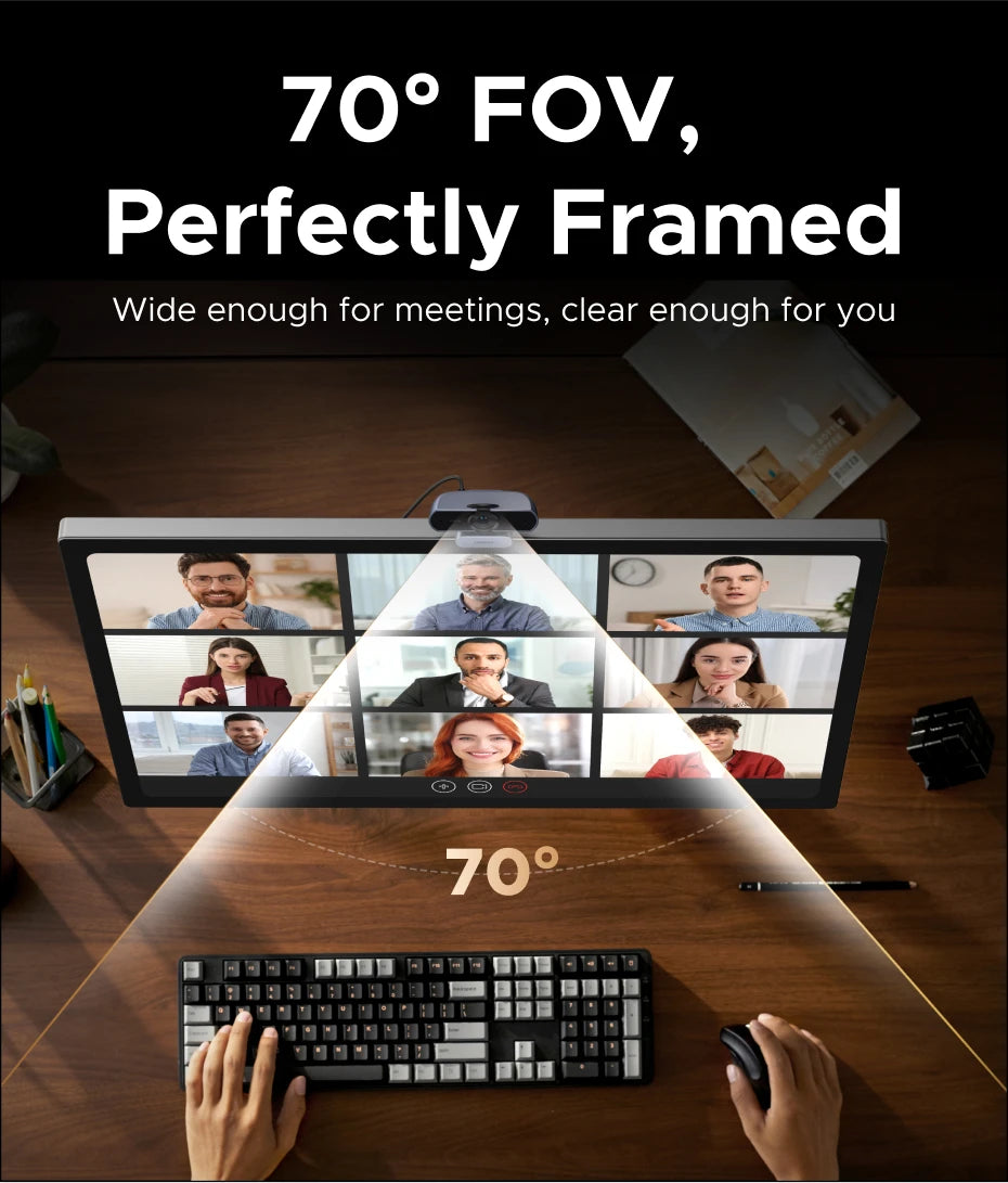 UGREEN 4K FHD Webcam – 8MP, Autofocus & Dual AI Mics