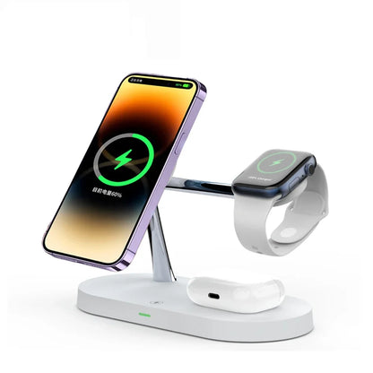 3‑in‑1 Magnetic Wireless Charger Stand – iPhone, Apple Watch & AirPods