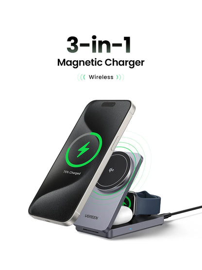 UGREEN 3-in-1 Magnetic Wireless Charger