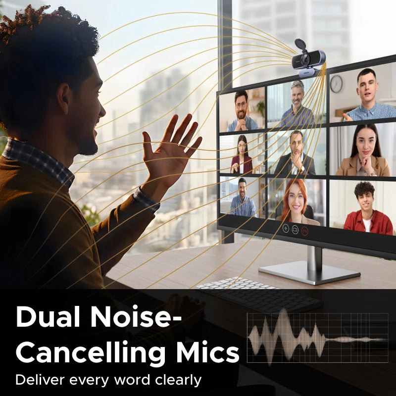 UGREEN 4K FHD Webcam – 8MP, Autofocus & Dual AI Mics