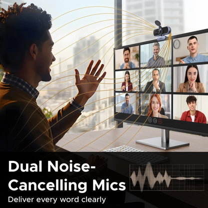 UGREEN 4K FHD Webcam – 8MP, Autofocus & Dual AI Mics