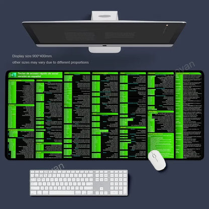 Excel Shortcut Mouse Pad – Large Non-Slip Keyboard Desk Mat with Sewn Edges