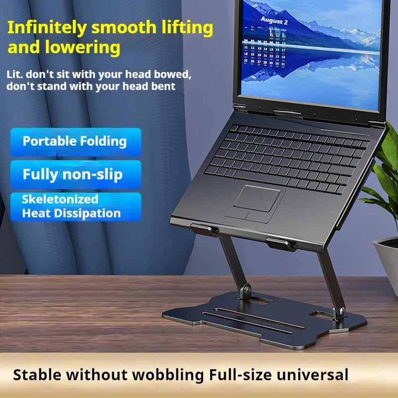 Universal Laptop Holder Portable Laptop Tablet Stand Anti-Slip Adjustable Metal Bracket Stable Riser Notebook Holder for Macbook