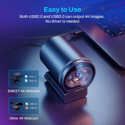 EMEET S600 4K Streaming Webcam – Ultra HD Video for Creators & Professionals
