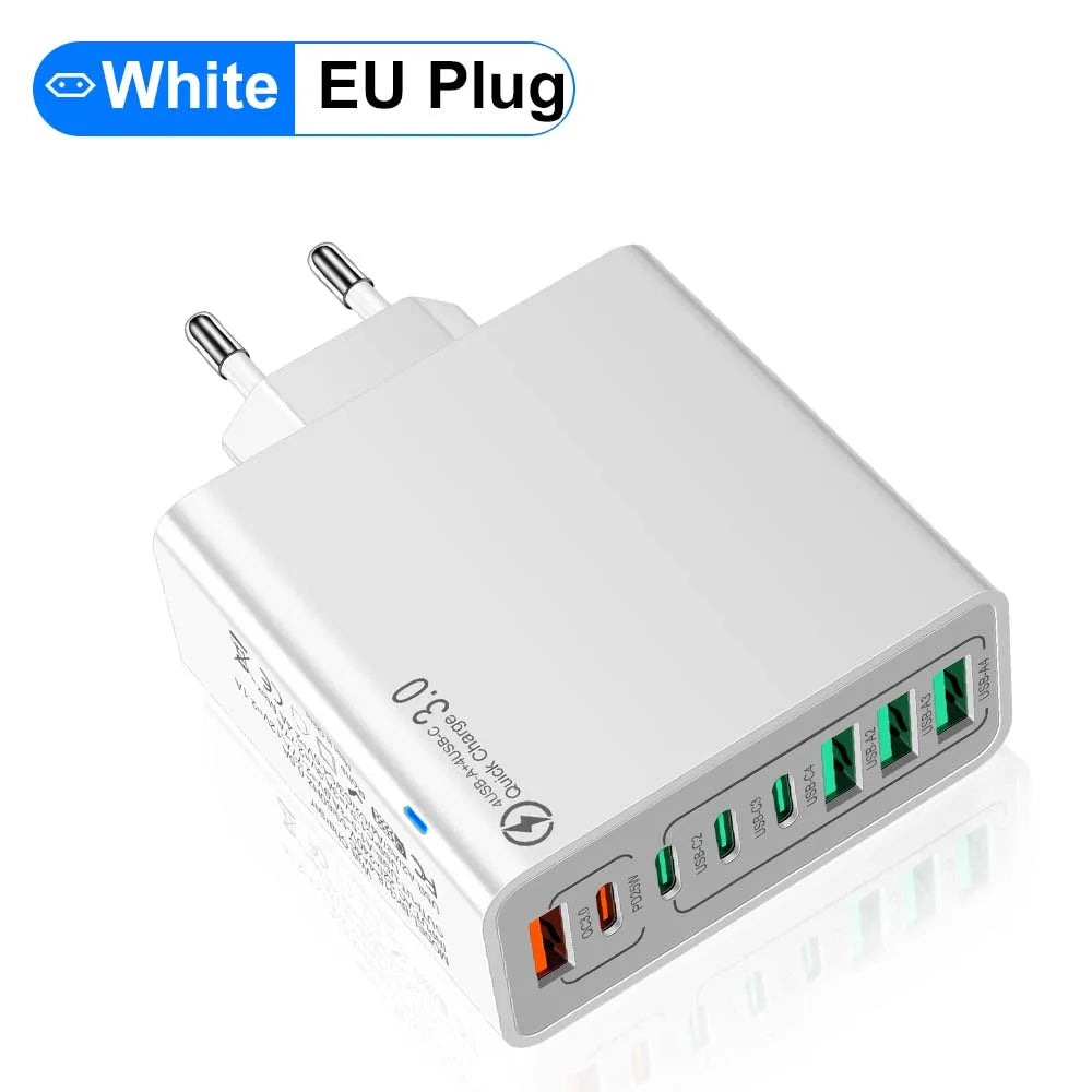 8 in 1 Waterproof Ports USB Fast Charger