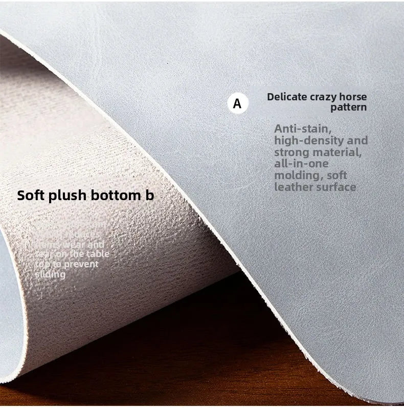 PU Leather Desk Pad Set – Waterproof Non-Slip Mouse Pad with Keyboard & Wrist Rest