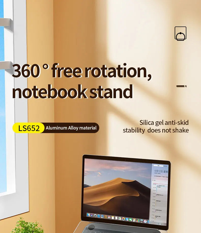 LS652 Aluminum Alloy Foldable Laptop & Tablet Stand