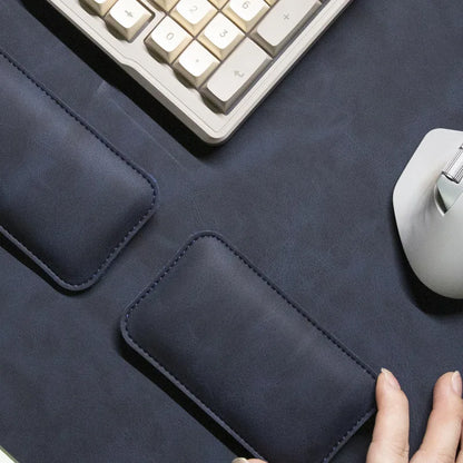 PU Leather Desk Pad Set – Waterproof Non-Slip Mouse Pad with Keyboard & Wrist Rest