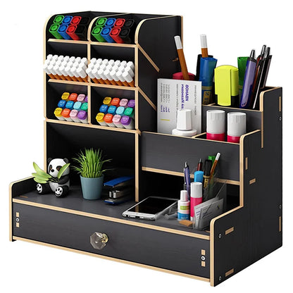 Wooden Desk Organiser with Drawer