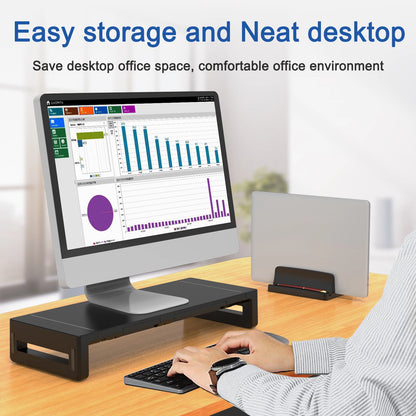 Vertical Laptop Stand – 3-Slot Desk Holder & Docking Station for MacBook, Tablet & Phone