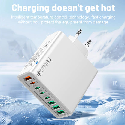 8 in 1 Waterproof Ports USB Fast Charger