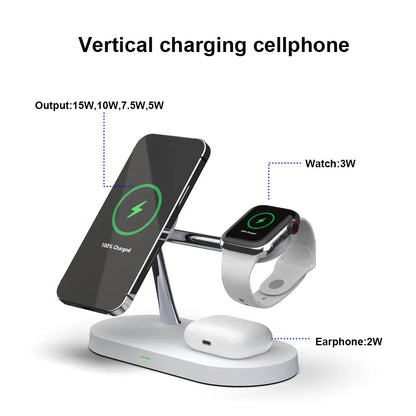 3‑in‑1 Magnetic Wireless Charger Stand – iPhone, Apple Watch & AirPods