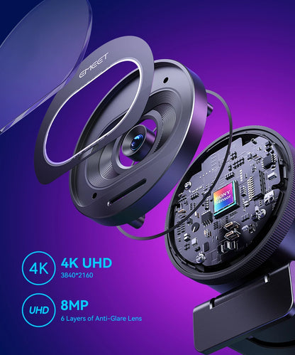 EMEET S600 4K Streaming Webcam – Ultra HD Video for Creators & Professionals