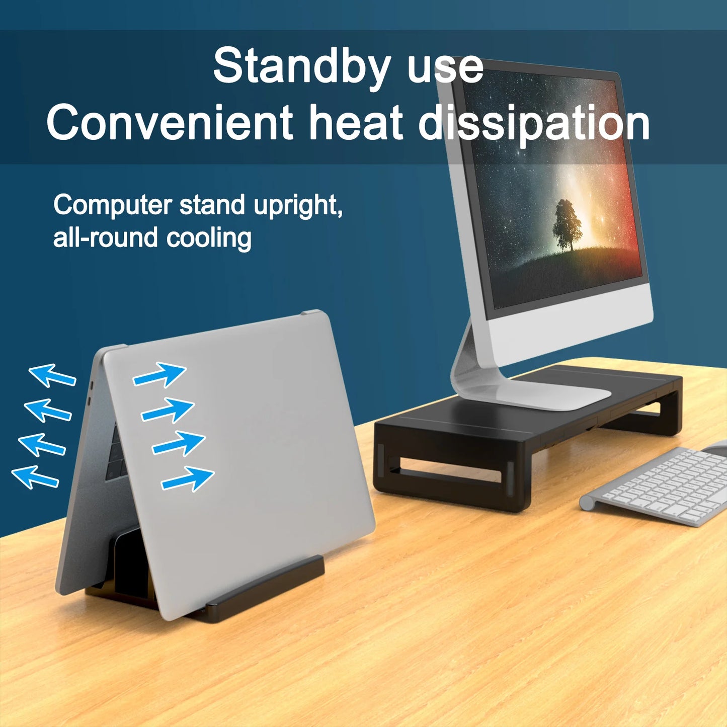 Vertical Laptop Stand – 3-Slot Desk Holder & Docking Station for MacBook, Tablet & Phone