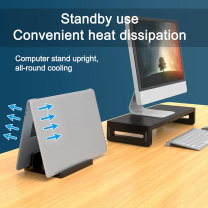 Vertical Laptop Stand – 3-Slot Desk Holder & Docking Station for MacBook, Tablet & Phone