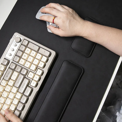 PU Leather Desk Pad Set – Waterproof Non-Slip Mouse Pad with Keyboard & Wrist Rest