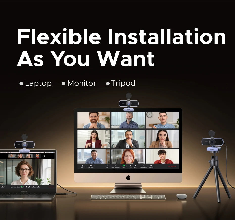 UGREEN 4K FHD Webcam – 8MP, Autofocus & Dual AI Mics