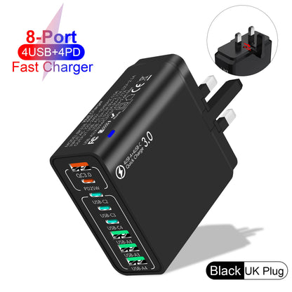 8 in 1 Waterproof Ports USB Fast Charger
