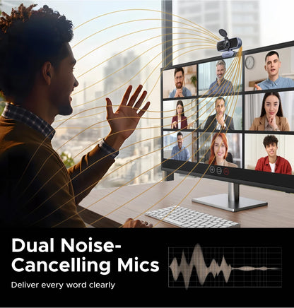 UGREEN 4K FHD Webcam – 8MP, Autofocus & Dual AI Mics