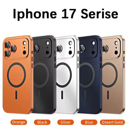 Magnetic Aluminum Frame Case with PC Back – Compatible with iPhone 13–17 Pro Max (MagSafe)