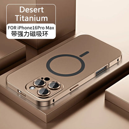 Magnetic Aluminum Frame Case with PC Back – Compatible with iPhone 13–17 Pro Max (MagSafe)