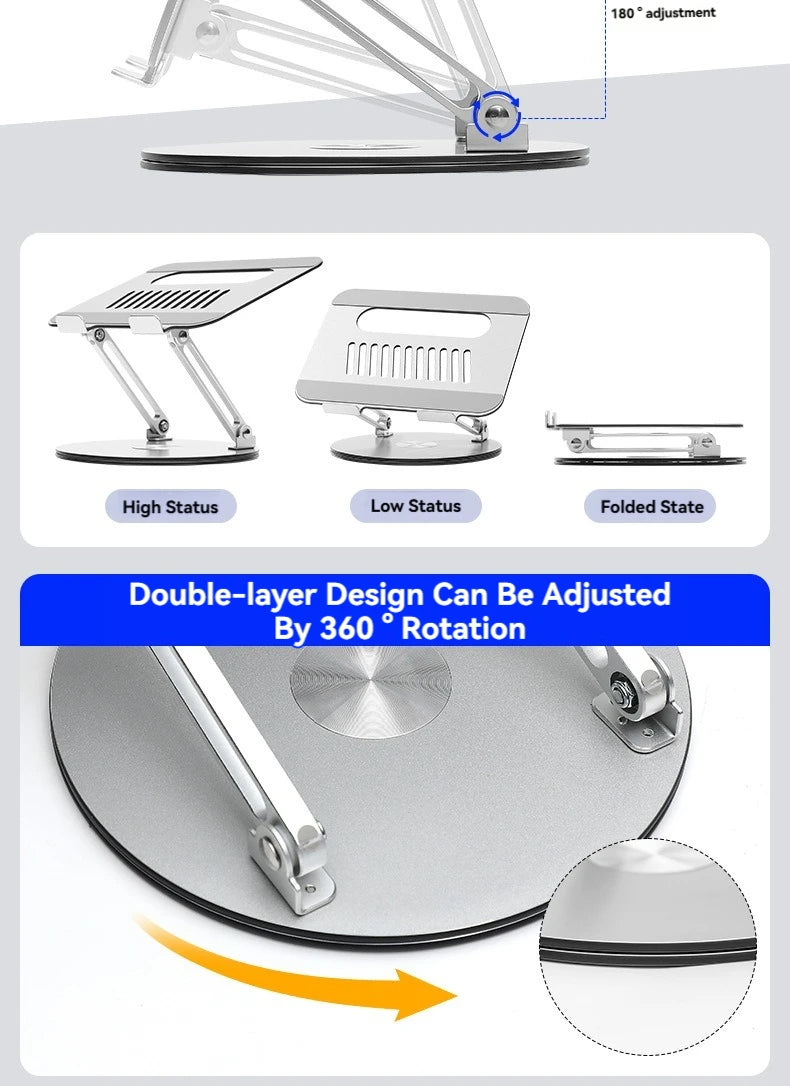 Premium 360° Rotating Aluminium Laptop Stand
