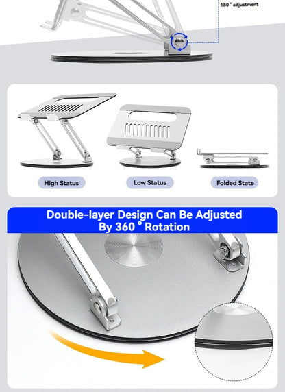Premium 360° Rotating Aluminium Laptop Stand