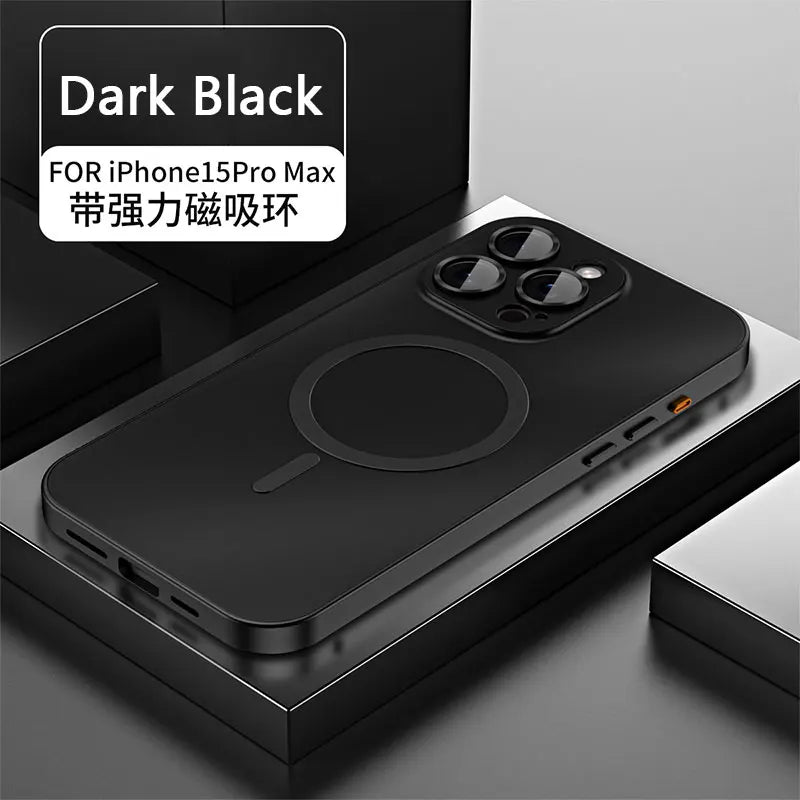 Magnetic Aluminum Frame Case with PC Back – Compatible with iPhone 13–17 Pro Max (MagSafe)