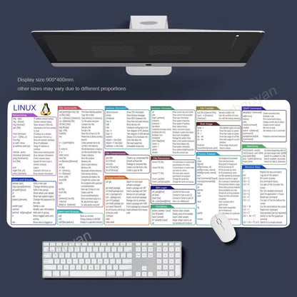 Excel Shortcut Mouse Pad – Large Non-Slip Keyboard Desk Mat with Sewn Edges