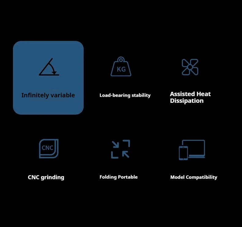 Universal Laptop Holder Portable Laptop Tablet Stand Anti-Slip Adjustable Metal Bracket Stable Riser Notebook Holder for Macbook