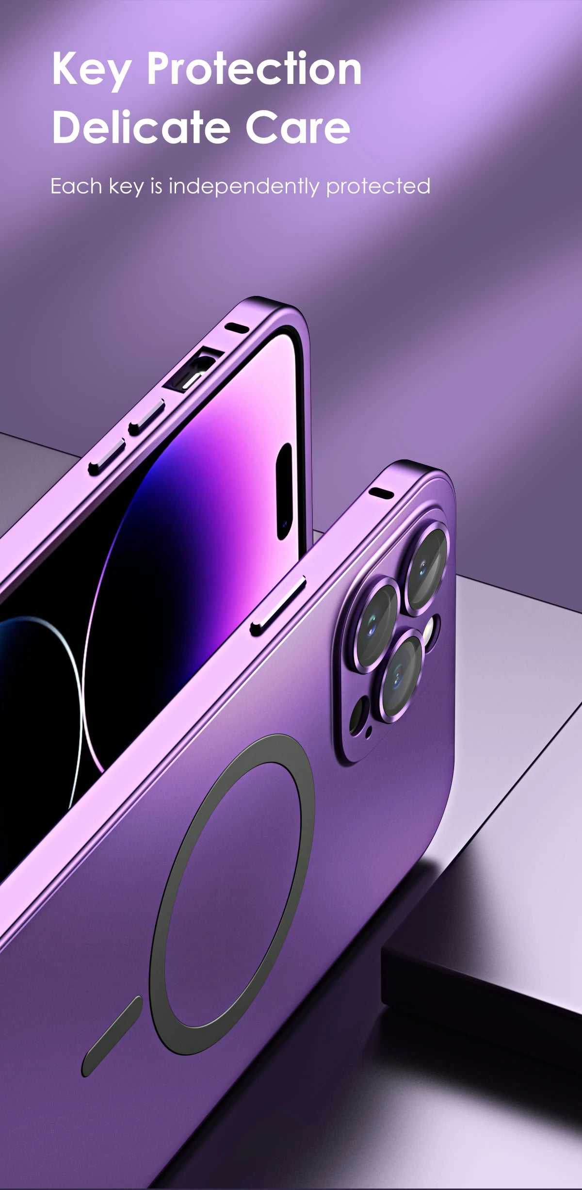 Magnetic Aluminum Frame Case with PC Back – Compatible with iPhone 13–17 Pro Max (MagSafe)