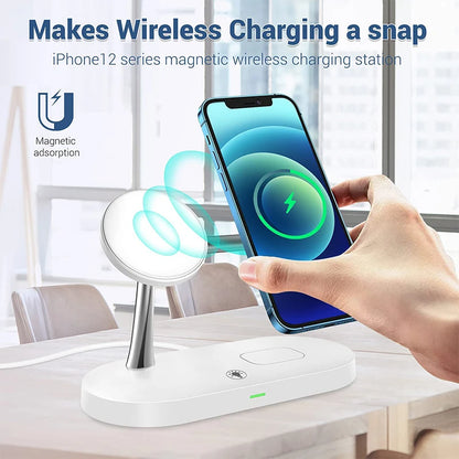 3‑in‑1 Magnetic Wireless Charger Stand – iPhone, Apple Watch & AirPods