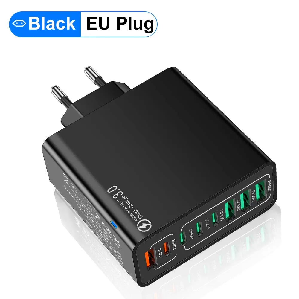 8 in 1 Waterproof Ports USB Fast Charger