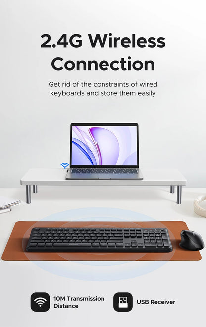 UGREEN 2.4G Wireless Keyboard – 104 Keys, Ultra-Slim, US Layout