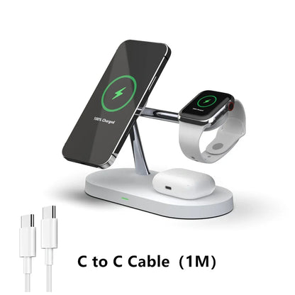 3‑in‑1 Magnetic Wireless Charger Stand – iPhone, Apple Watch & AirPods