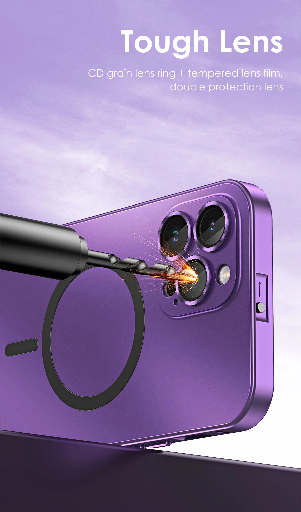 Magnetic Aluminum Frame Case with PC Back – Compatible with iPhone 13–17 Pro Max (MagSafe)