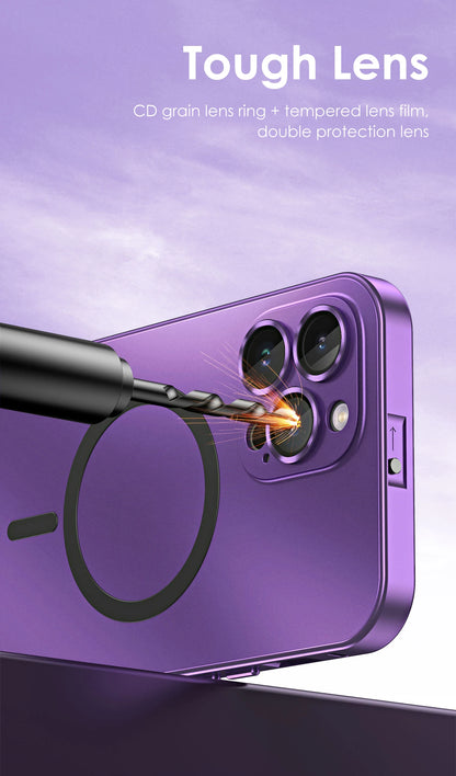 Magnetic Aluminum Frame Case with PC Back – Compatible with iPhone 13–17 Pro Max (MagSafe)